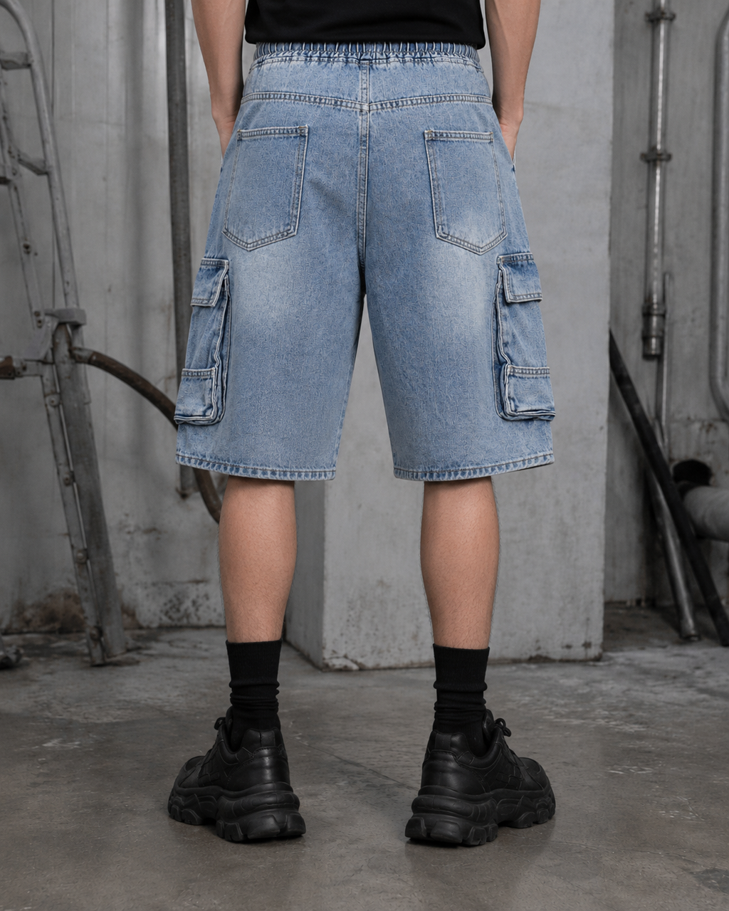 KIIKIO Vintage Washed Denim Shorts