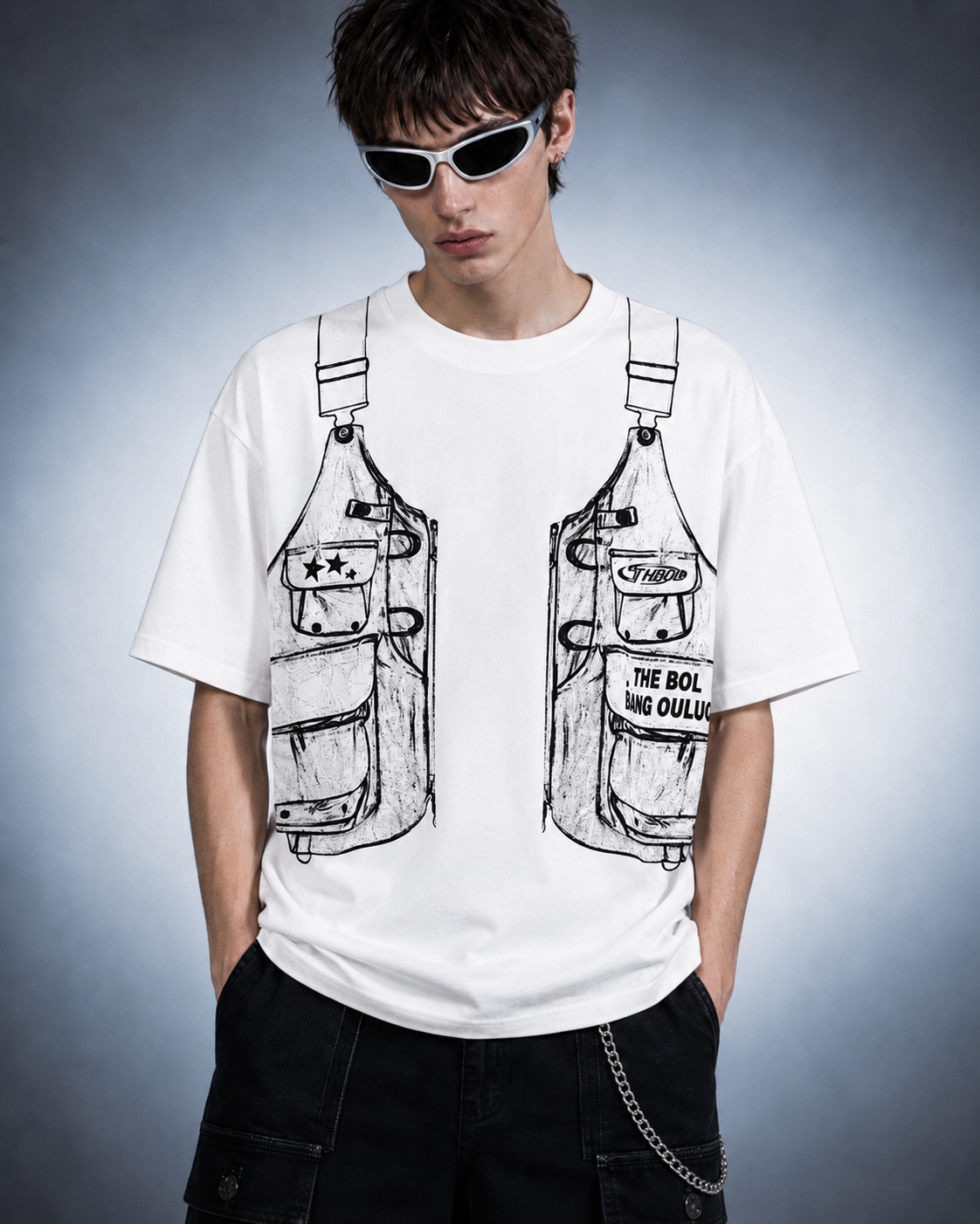 KIIKIO High Street Distressed Graphic Collared Tee