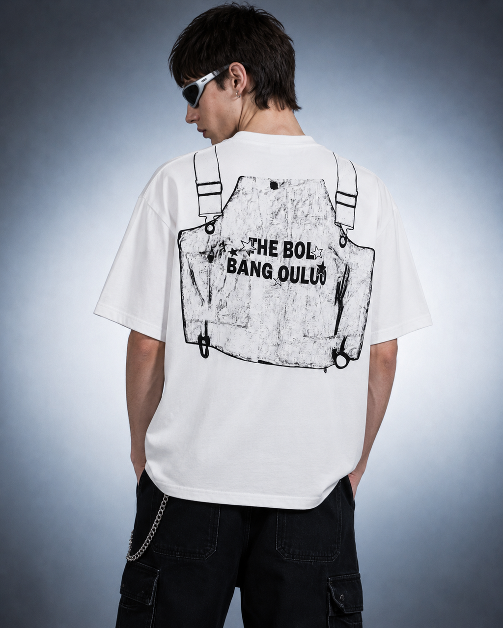 KIIKIO High Street Distressed Graphic Collared Tee