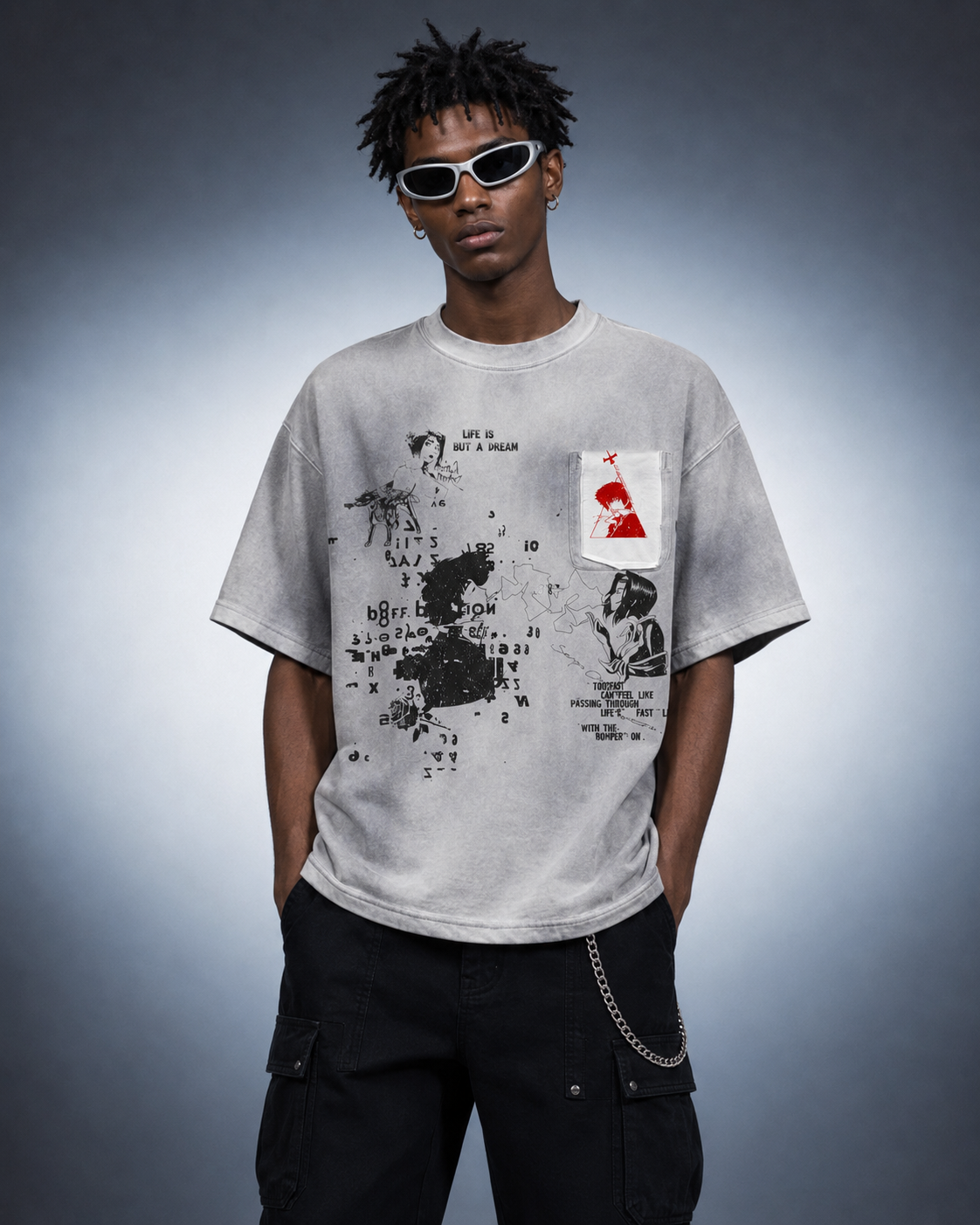 Washed Graphic Pocket T-Shirt