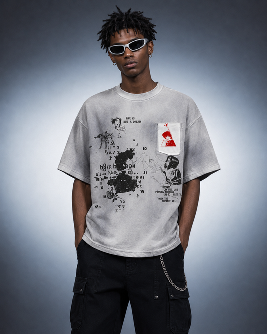 Washed Graphic Pocket T-Shirt