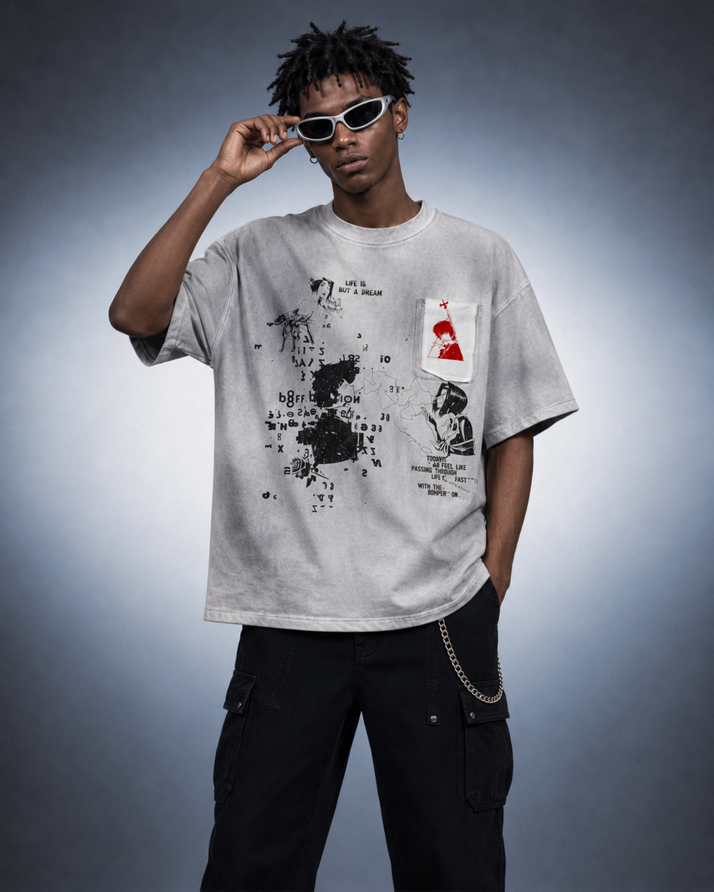 Washed Graphic Pocket T-Shirt