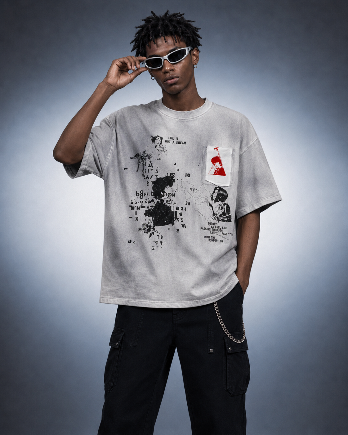 Washed Graphic Pocket T-Shirt
