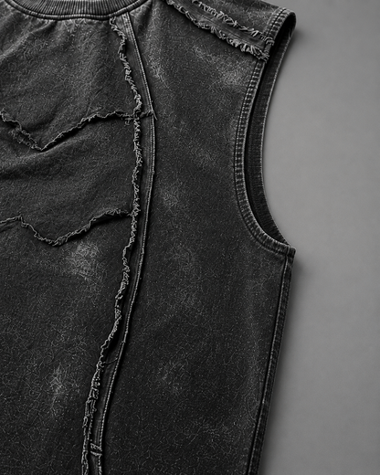 KIIKIO Retro Frayed Sleeveless Vest