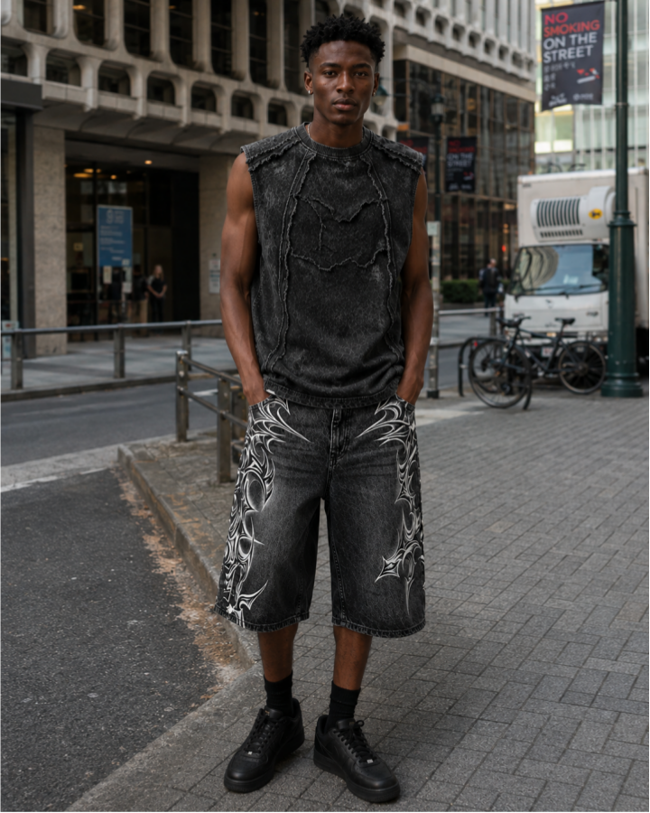KIIKIO Retro Frayed Sleeveless Vest