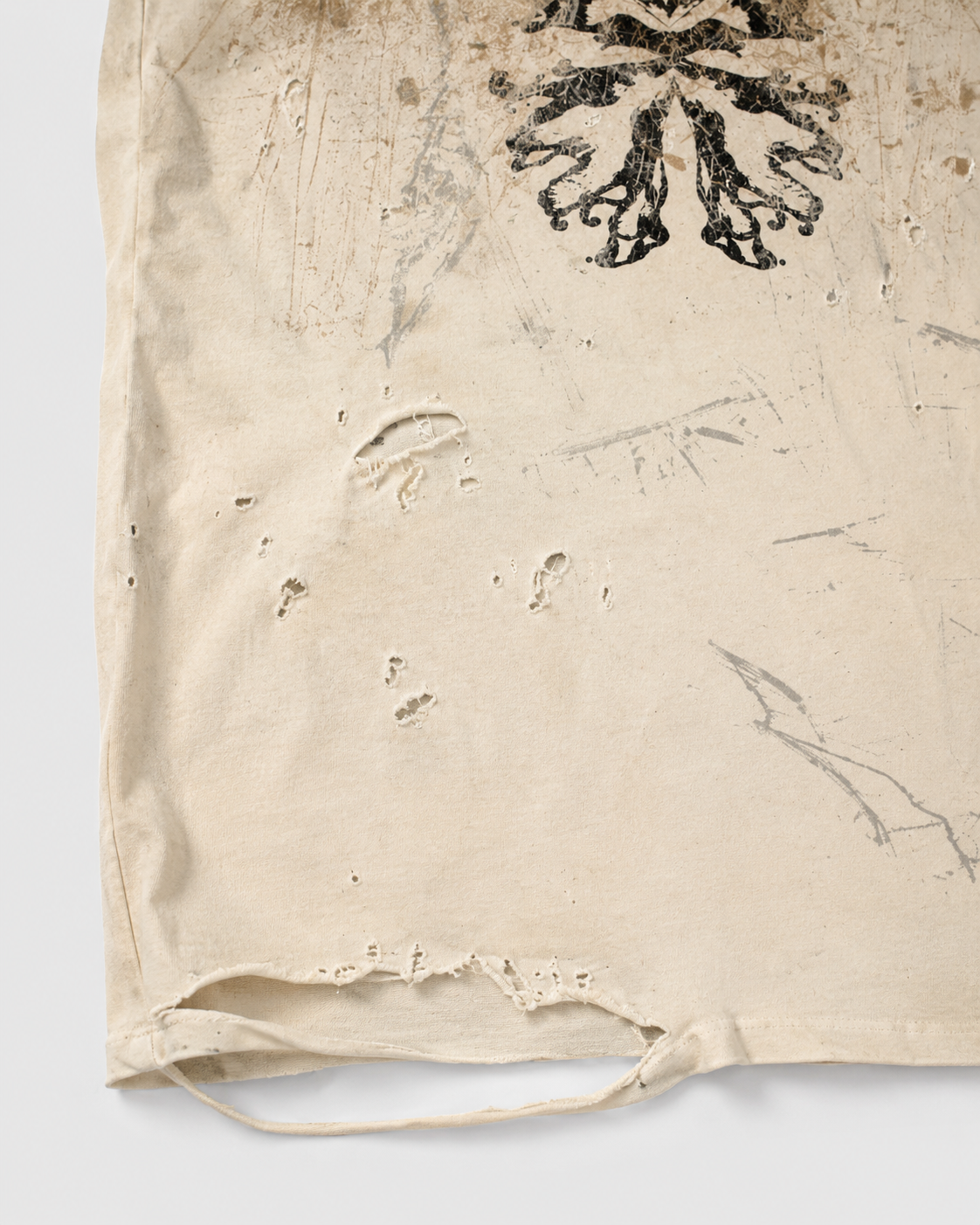 Vintage Washed Distressed Design Printed T-Shirt