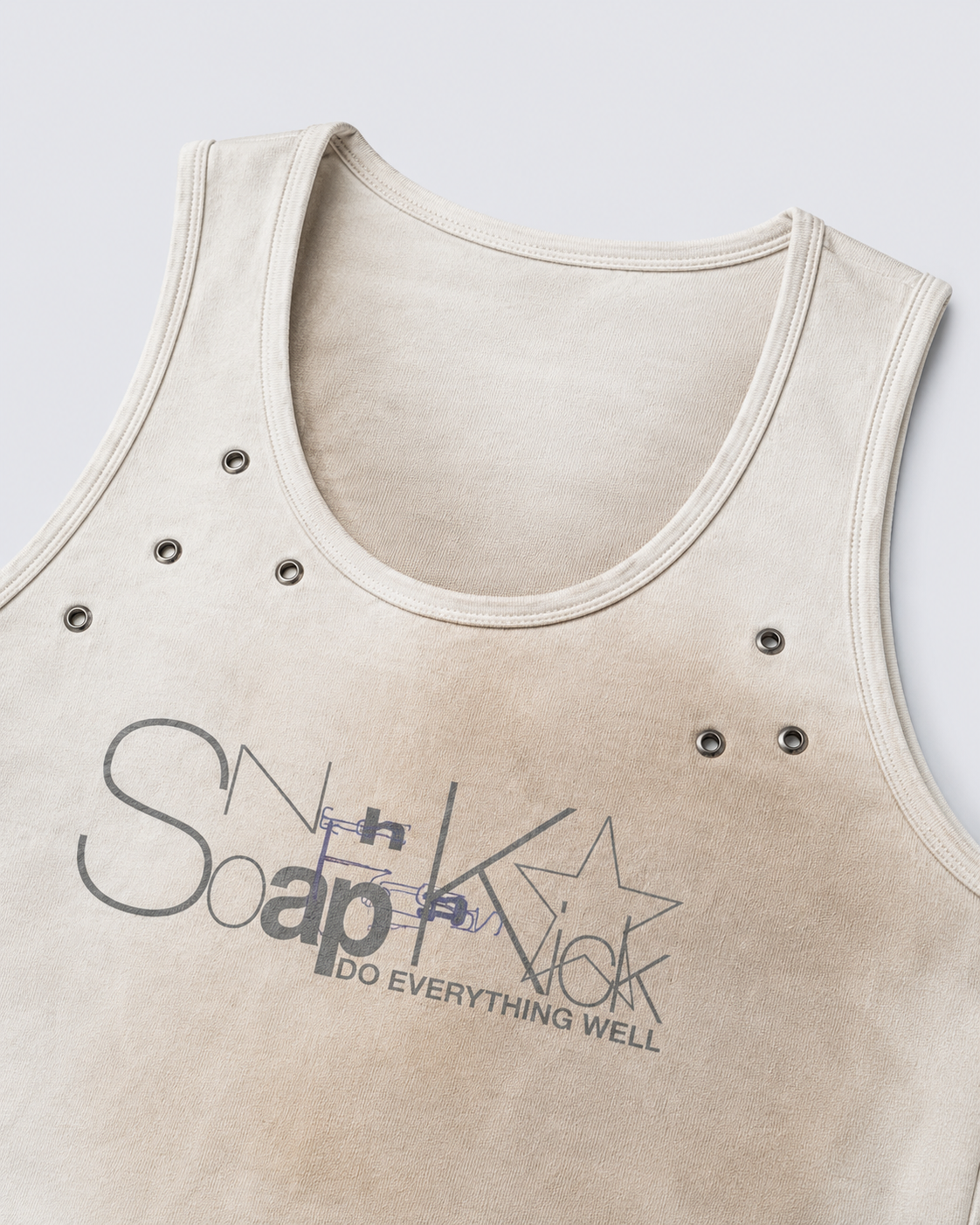 KIIKIO Punk Distressed Irregular Studded Bodycon Vest