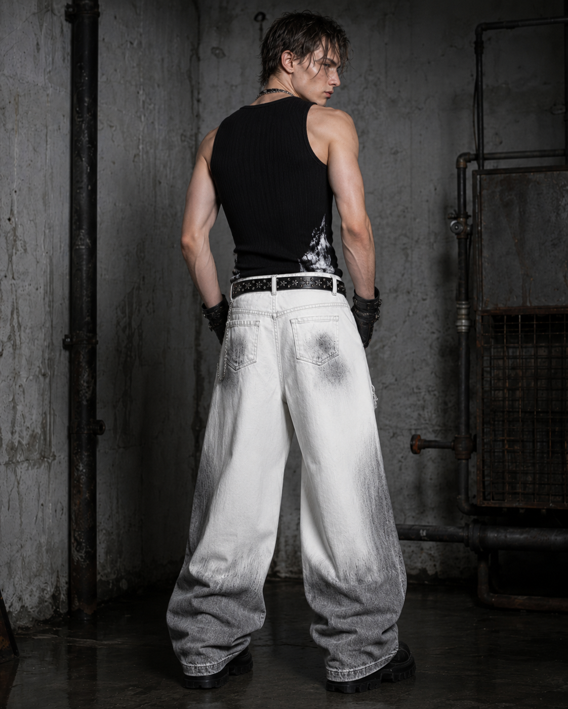 KIIKIO Wasteland Distressed Scimitar Jeans