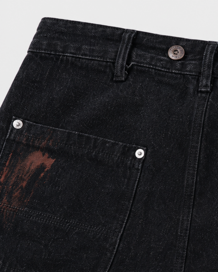 American Retro Short Hellstar Denim Straight Leg Shorts