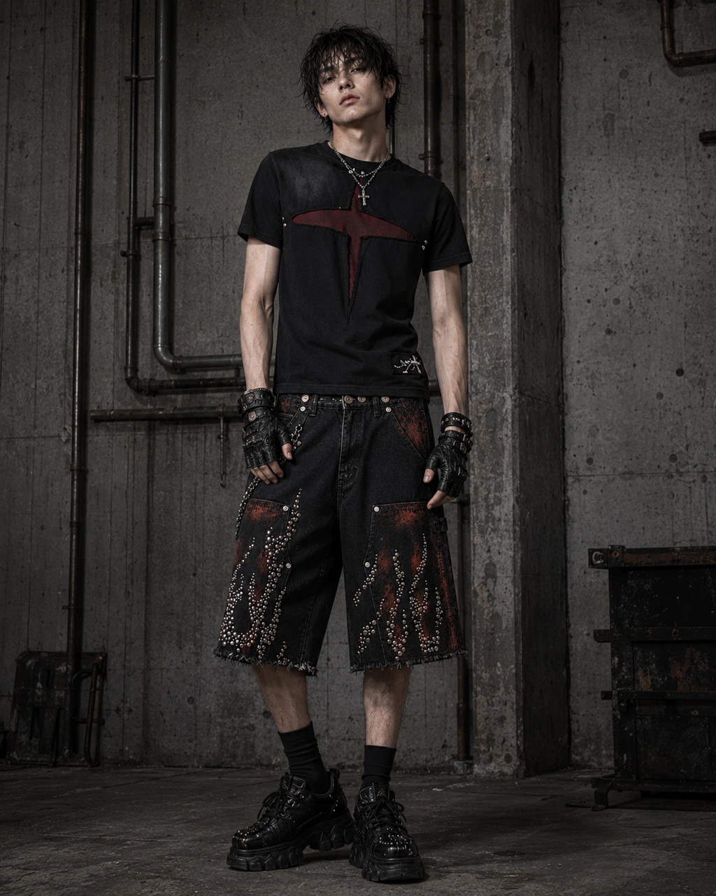 Cross Cutout Graphic T-Shirt