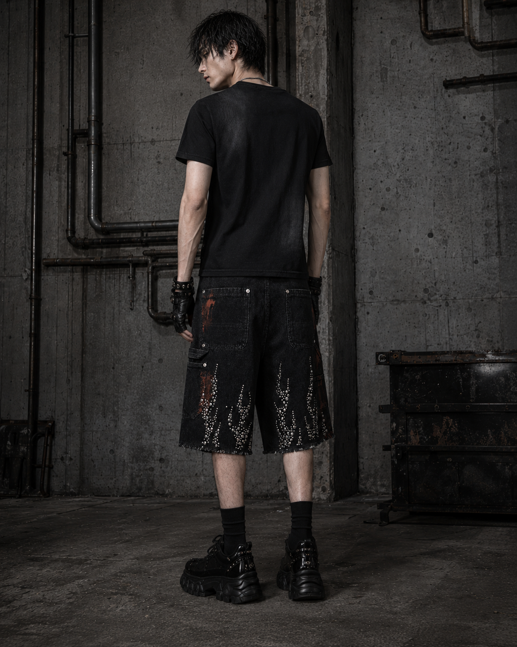 American Retro Short Hellstar Denim Straight Leg Shorts