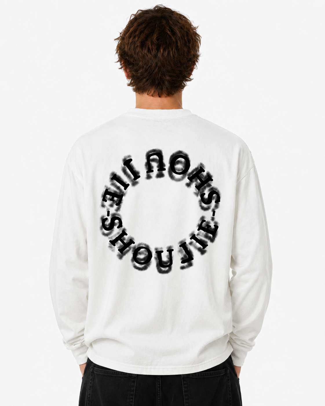 KIIKIO Vintage-Style Cross Print Long-Sleeve T-Shirt