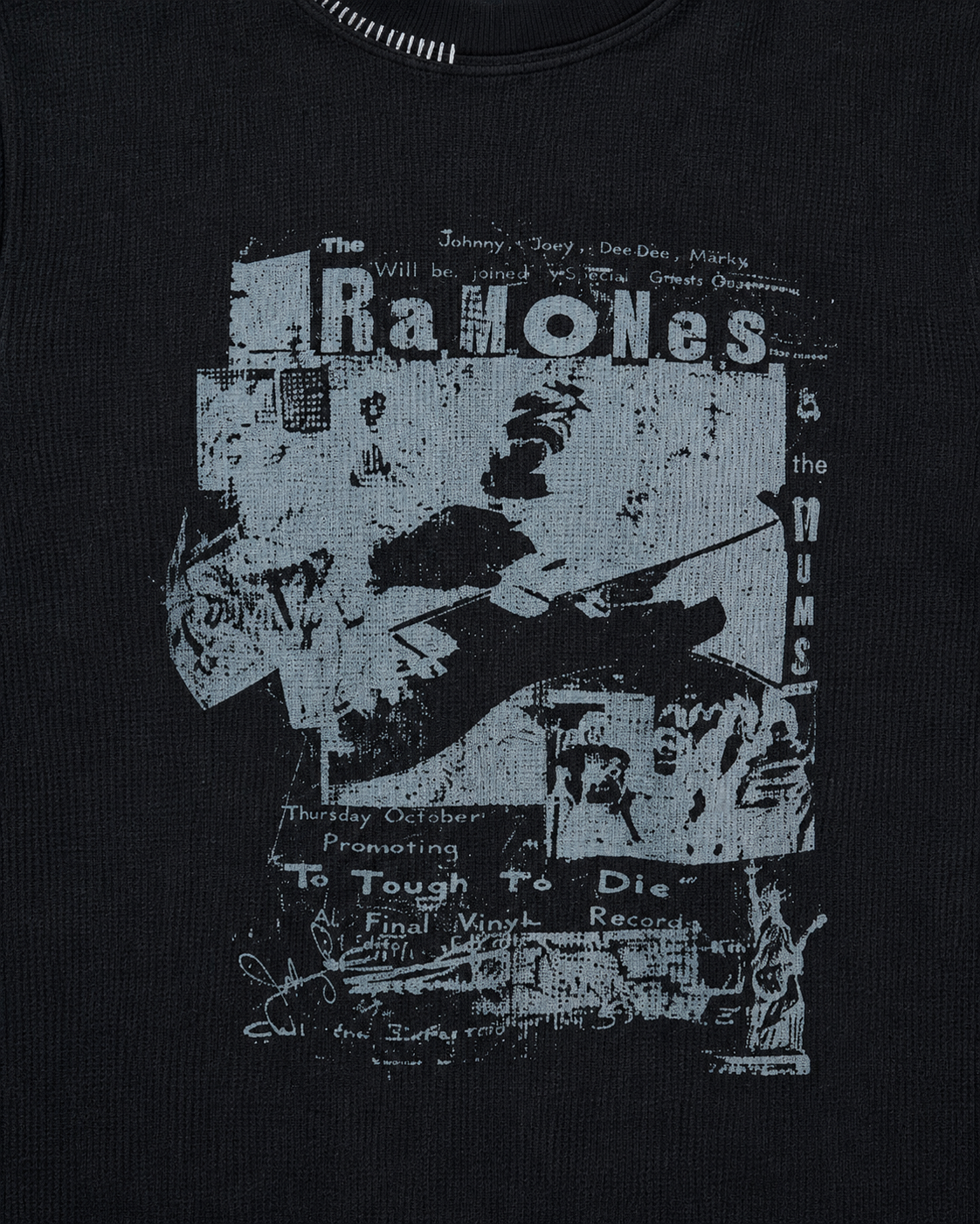 KIIKIO American-Style Distressed Graphic Crew-Neck T-Shirt