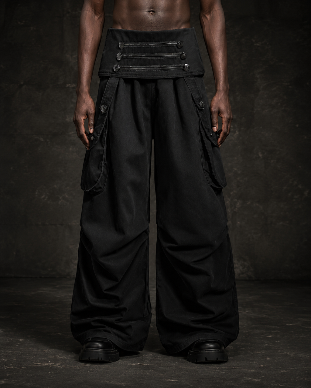 KIIKIO Vintage-Style Deconstructed Cargo Pants