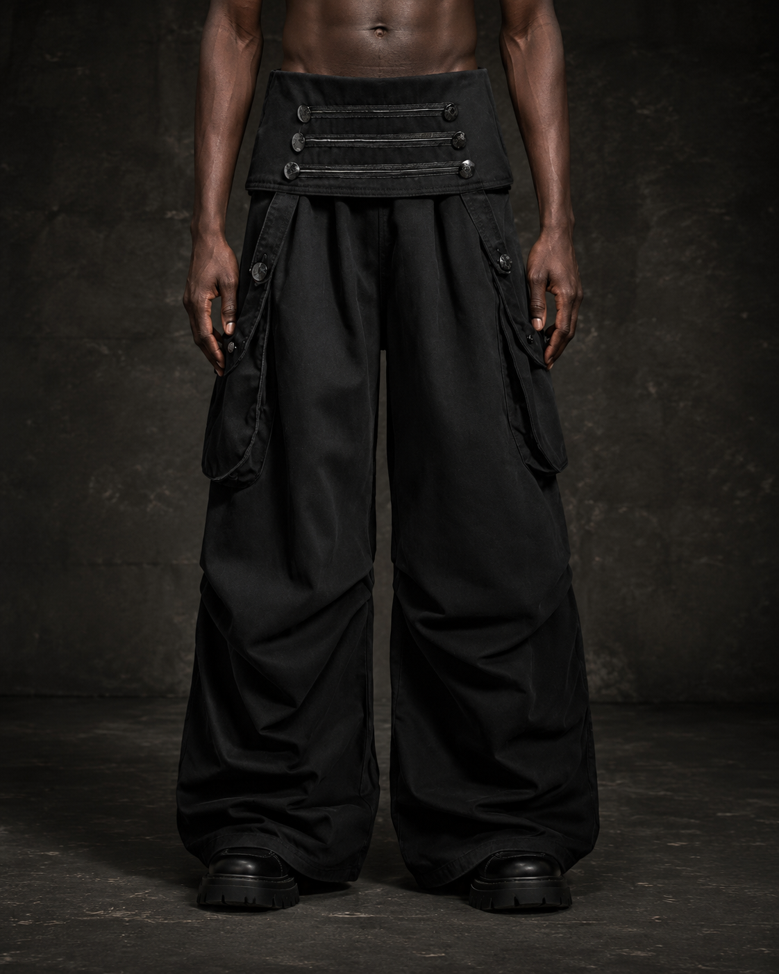 KIIKIO Vintage-Style Deconstructed Cargo Pants