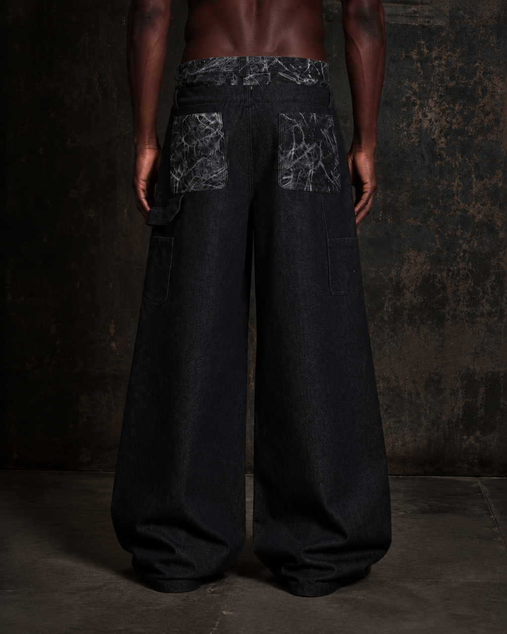 KIIKIO High-Street Retro Textured Wide-Leg Jeans