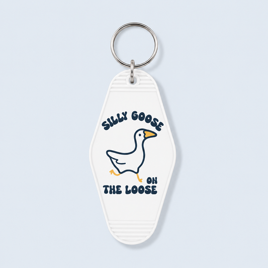 Silly Goose on the Loose | Vintage Style Hotel Keychain