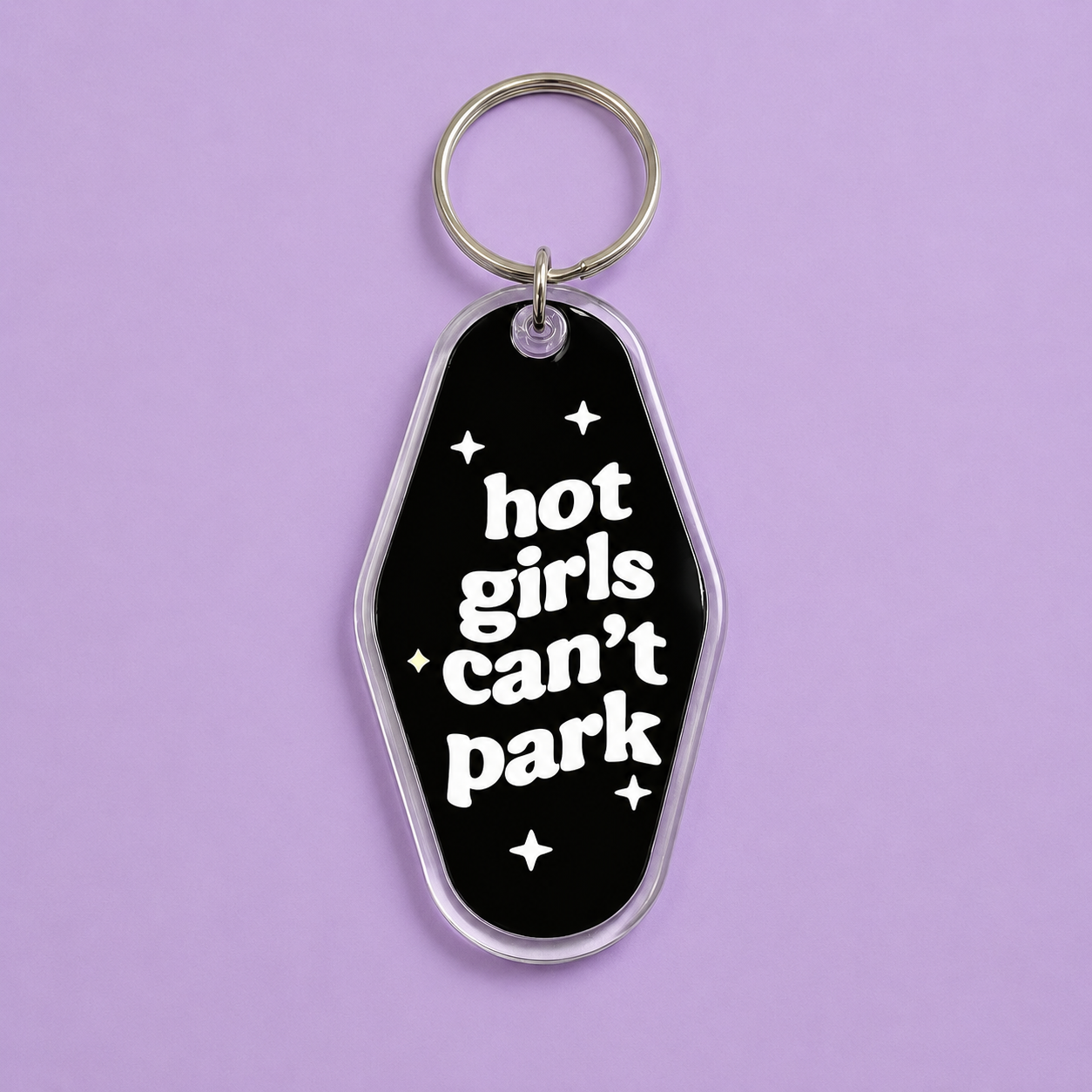 Hot Girls Can't Park | Vintage Style Hotel Keychain