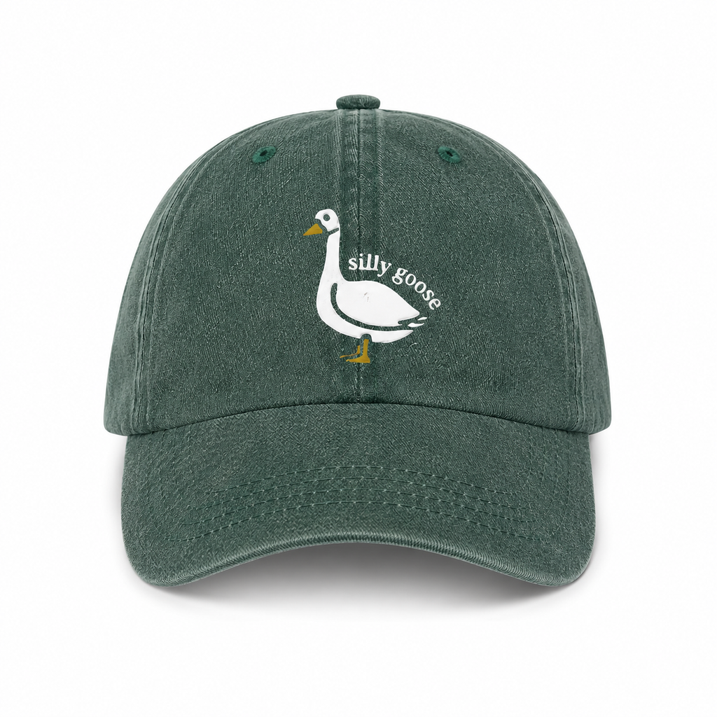 Silly Goose | Stone Washed Embroidered Cap