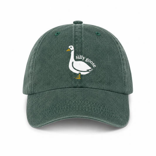 Silly Goose | Stone Washed Embroidered Cap