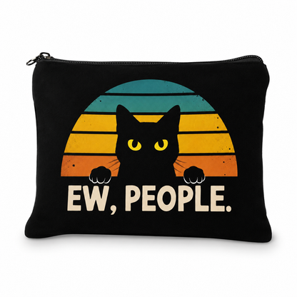 Ew, People (Cat) | Pencil & Stationary Canvas bag