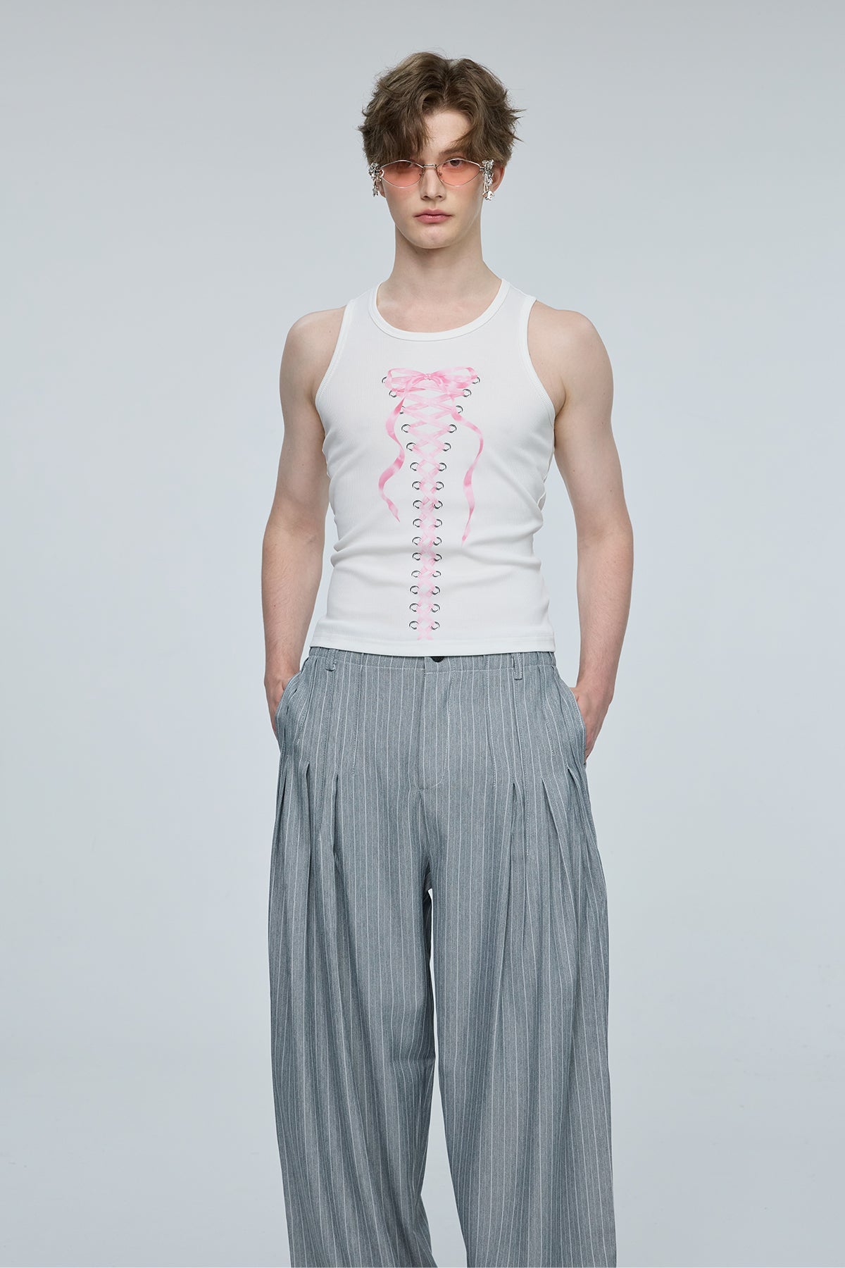 Chromatic Pulse Bow Print Tank Top