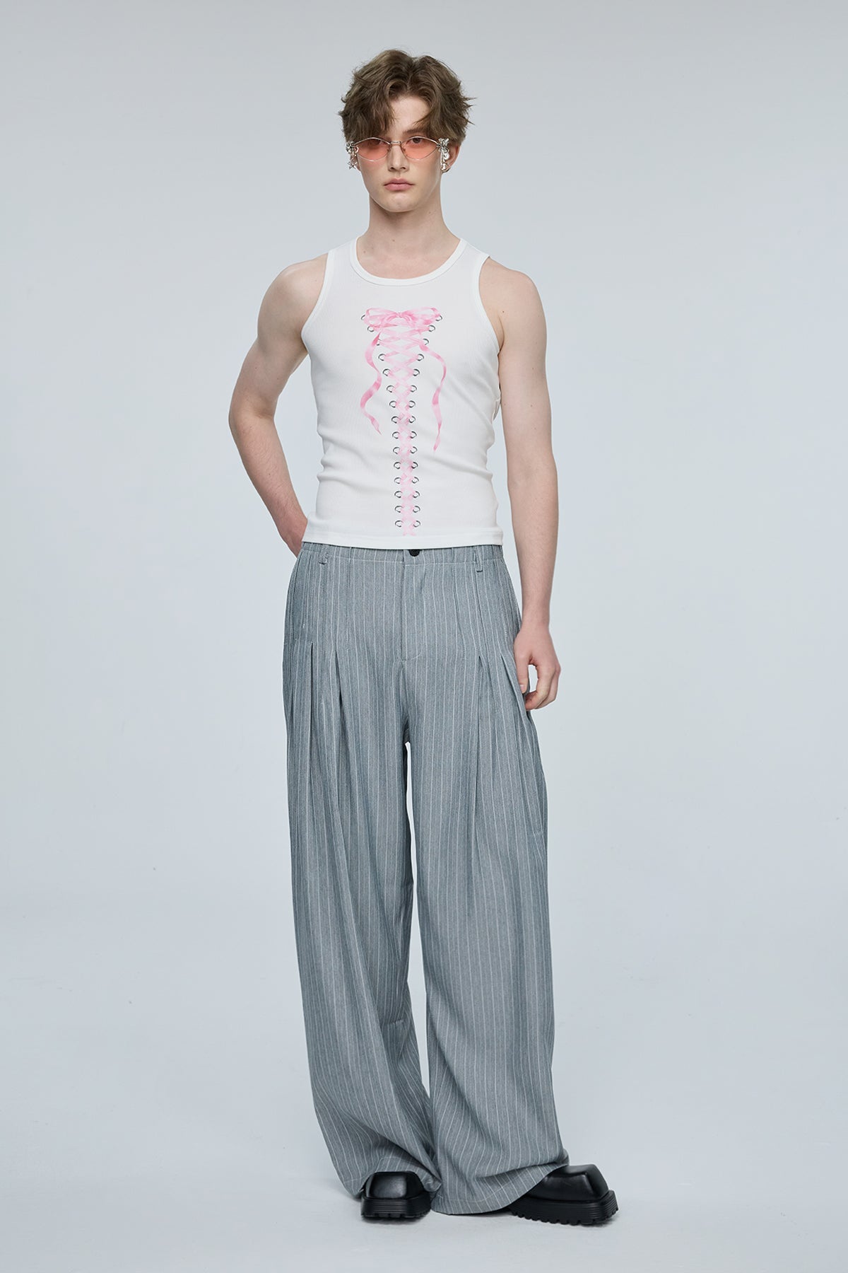 Chromatic Pulse Bow Print Tank Top