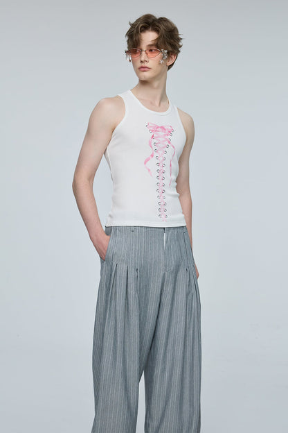 Chromatic Pulse Bow Print Tank Top