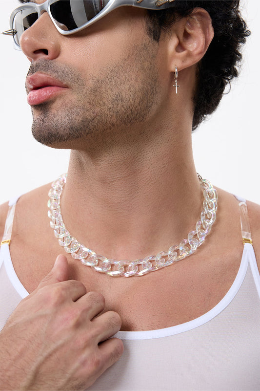 Chrome Acrylic Necklace
