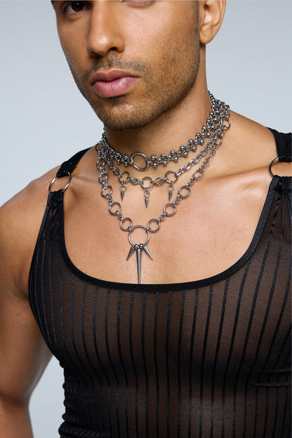 Chrome Axis Punk Necklace