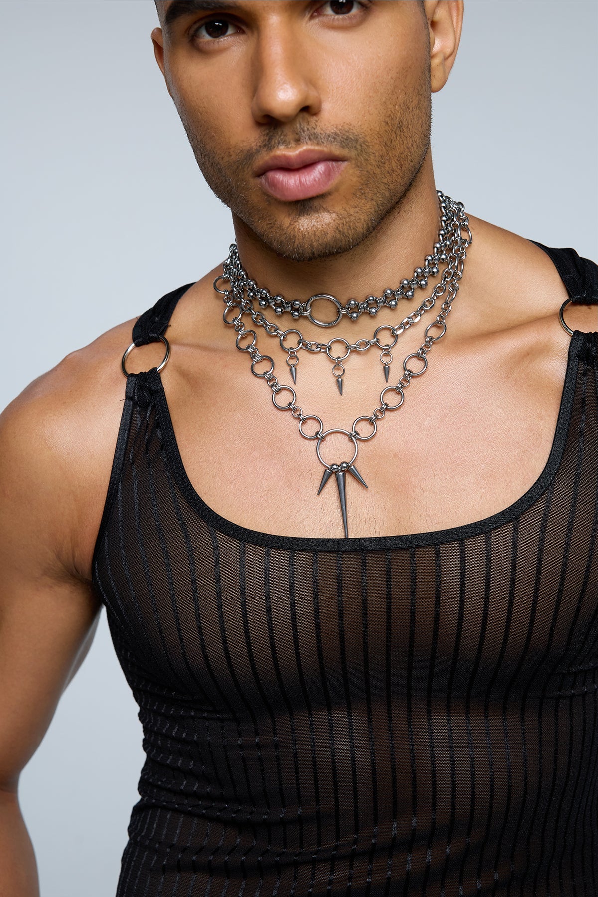 Chrome Axis Punk Necklace