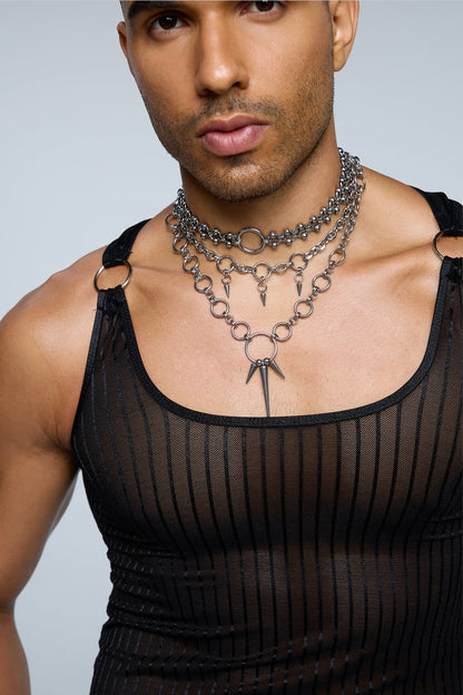 Chrome Axis Punk Necklace