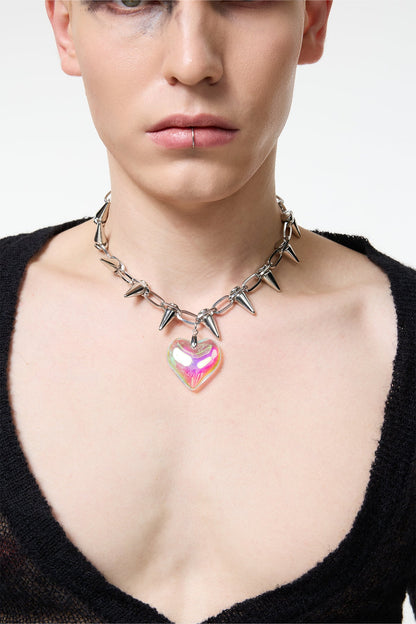 Chrome Discipline Heart Necklace