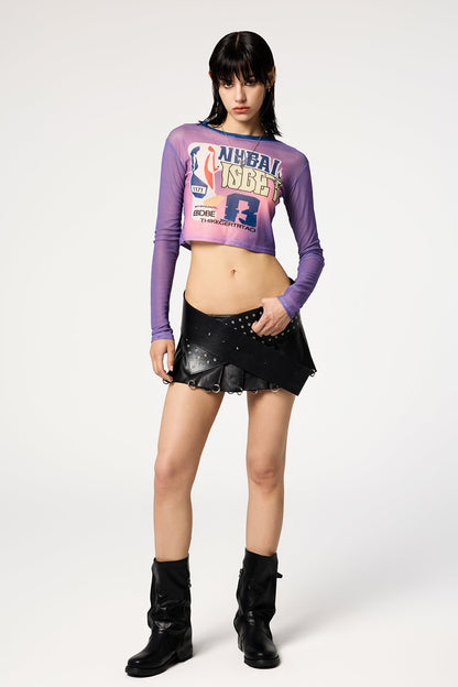 Chrome Fairy Long Sleeve Printed Crop Top