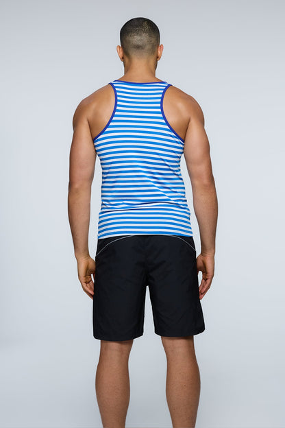 Chrome Pop Stripe Tank Top Blue
