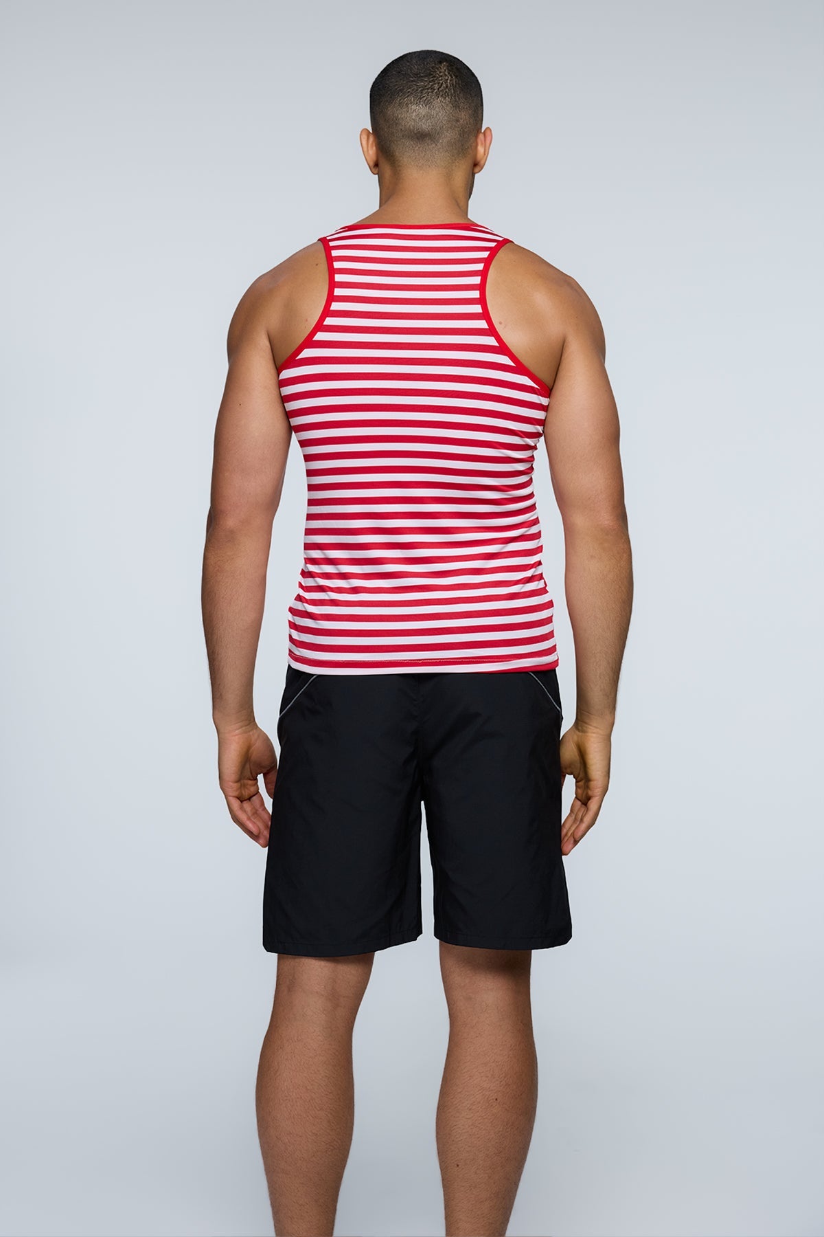 Chrome Pop Stripe Tank Top Red