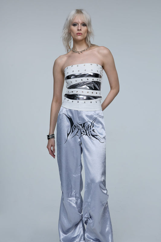 Chrome Sabotage Eyelet Corset Top