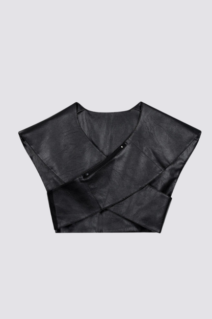 Chrome Weight Leather Crop Top