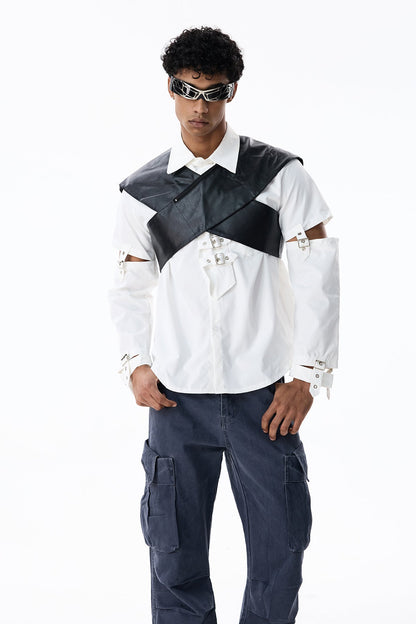 Chrome Weight Leather Crop Top