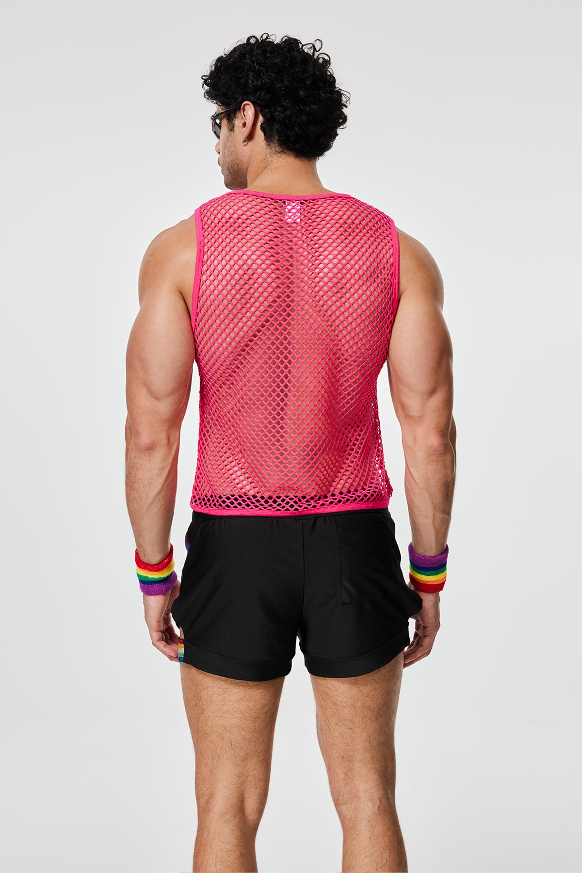 Clean Looping Cutout Fishnet Tank Top