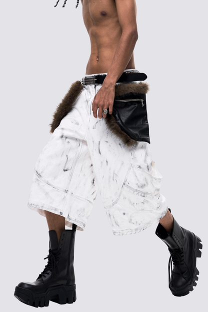 Clean Utility Faux Fur Capri Pants