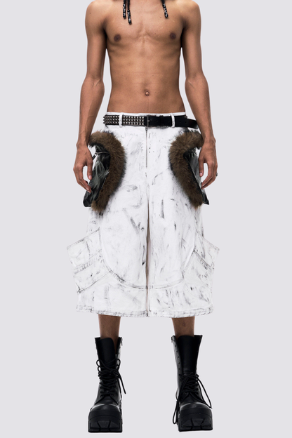 Clean Utility Faux Fur Capri Pants