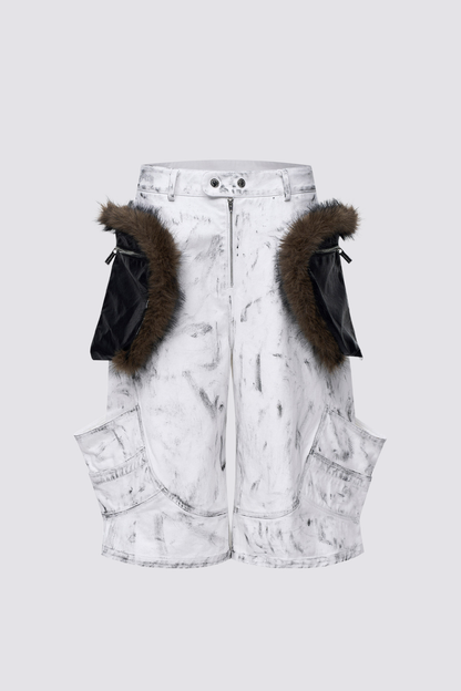 Clean Utility Faux Fur Capri Pants