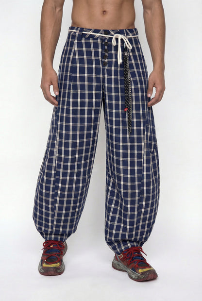 Clear Movement Plaid Barrel Pants