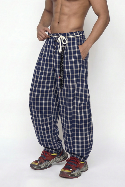Clear Movement Plaid Barrel Pants