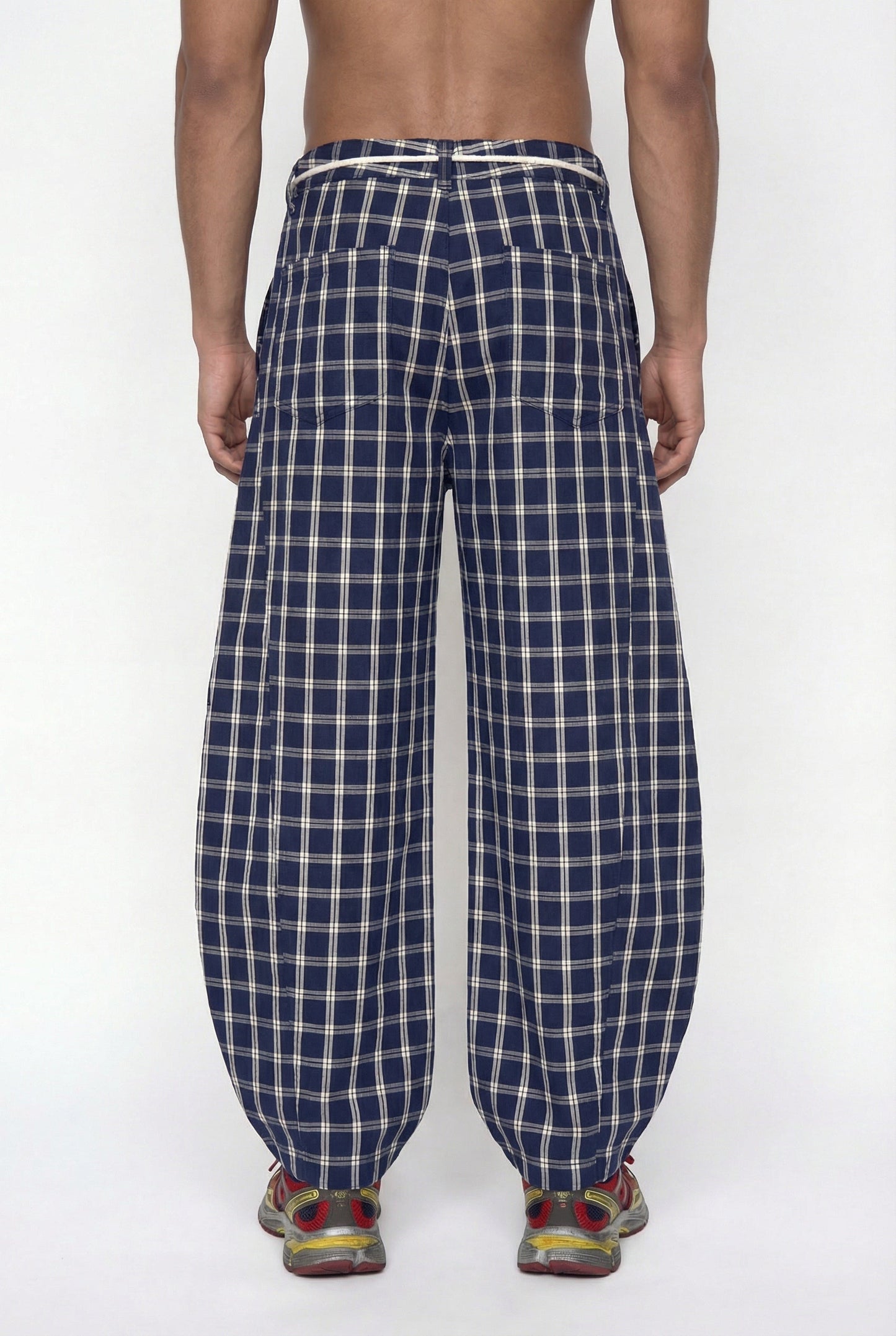 Clear Movement Plaid Barrel Pants