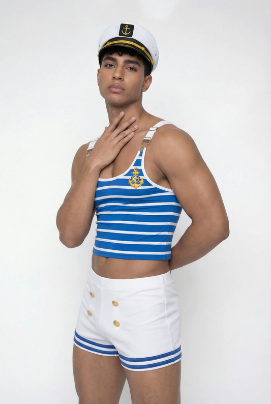 Clear Fold Stripe Shorts Set