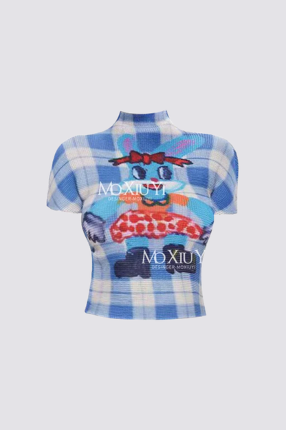 Cloud Scream Y2K Print Crop Top