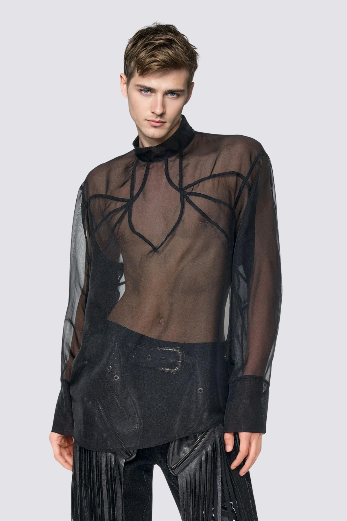 Cloud Touch Long Sleeve Zipper Mesh Top