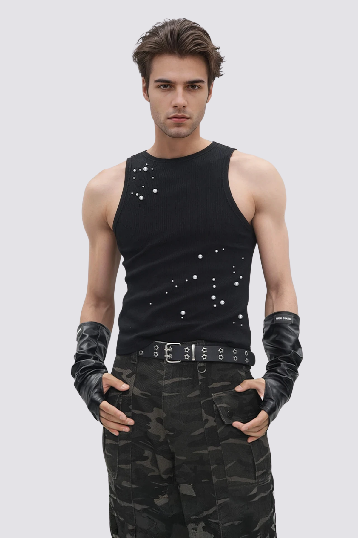 Coal Wrap Pearl Sleeveless Top